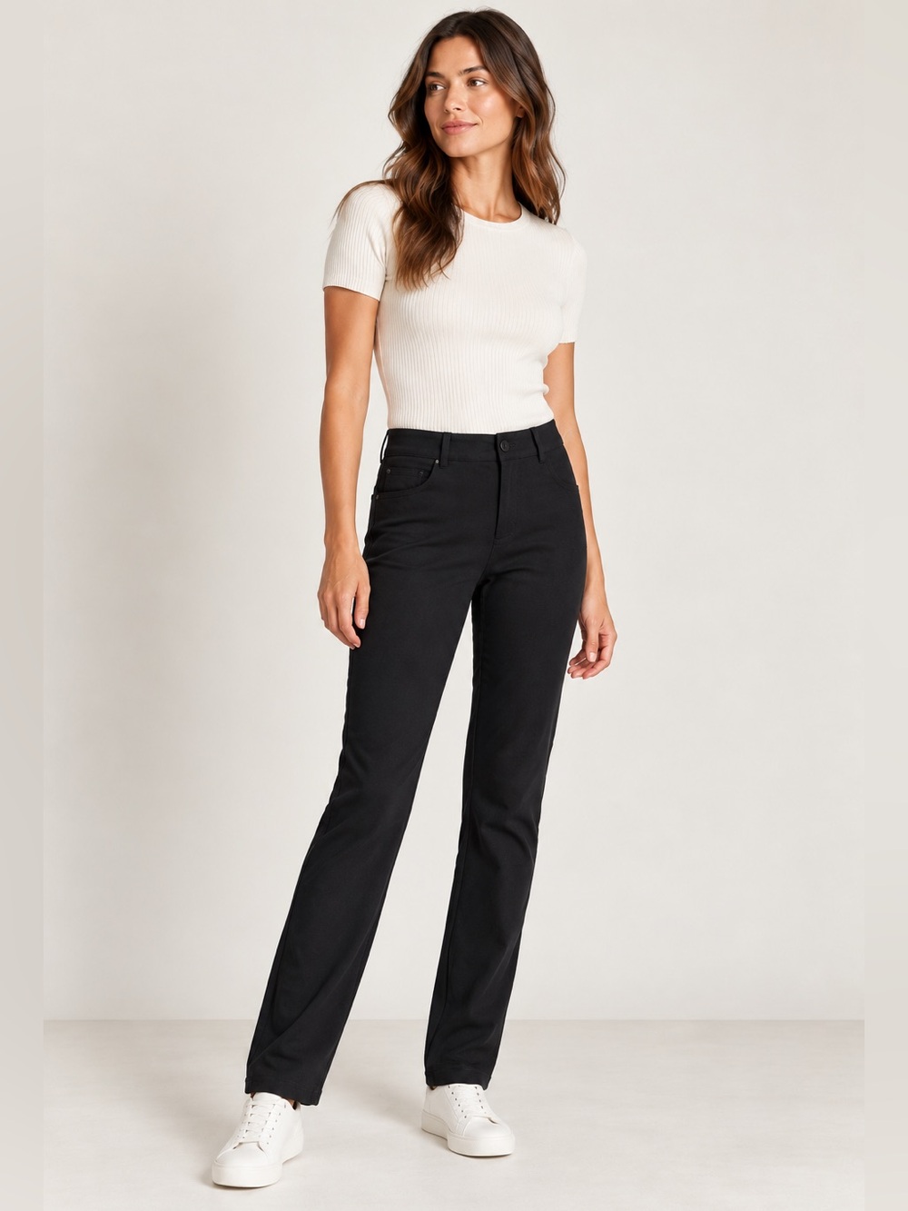 Akris Punto Black Stretch Straight Leg Pants | Size US 4